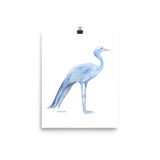 Blue Crane Watercolor Print