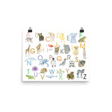 Animal Alphabet Poster 2 Watercolor - Horizontal