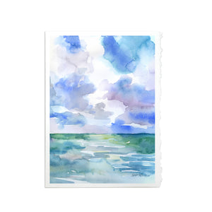 Abstract Ocean Watercolor Greeting Card
