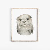 Otter Face Watercolor Print