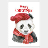 Panda Bear with Hat Christmas Card Set