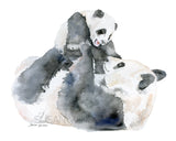 Mother and Baby Animals Watercolor Art Print Set of 4 - Nursery Wall Art