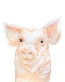 Farm Animal Art Print Set One - Set of 4 Animals - Horse Pig Duckling Calf