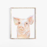 Pink Pig Watercolor