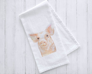 Piglet Face Tea Towel