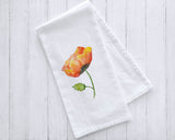 Orange Poppy Floral Tea Towel
