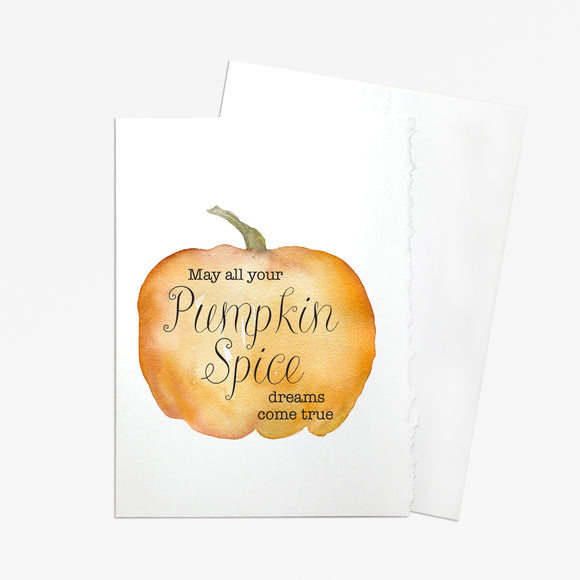 Pumpkin Spice Watercolor Greeting Card