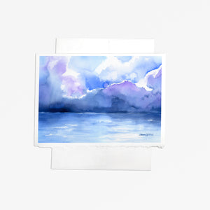 Stormy Ocean Watercolor Greeting Card
