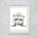 Baby Raccoon Original Watercolor Painting