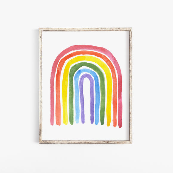 Rainbow Watercolor Poster Print