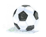 Watercolor Sports Art Print Set - Set of 4 - Football, Basketball, Baseball, Soccer Ball