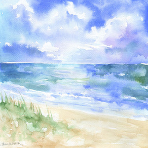 Beach and Sand Dunes Original Watercolor Painting