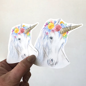 Unicorn with Floral Crown Sticker