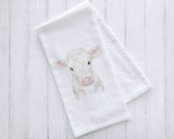 White Cow Calf Tea Towel