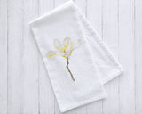 White Magnolia Floral Tea Towel